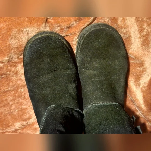 Koolaburra Womens Tall Black Bow Ugg Boots Size 10 - Picture 7 of 8